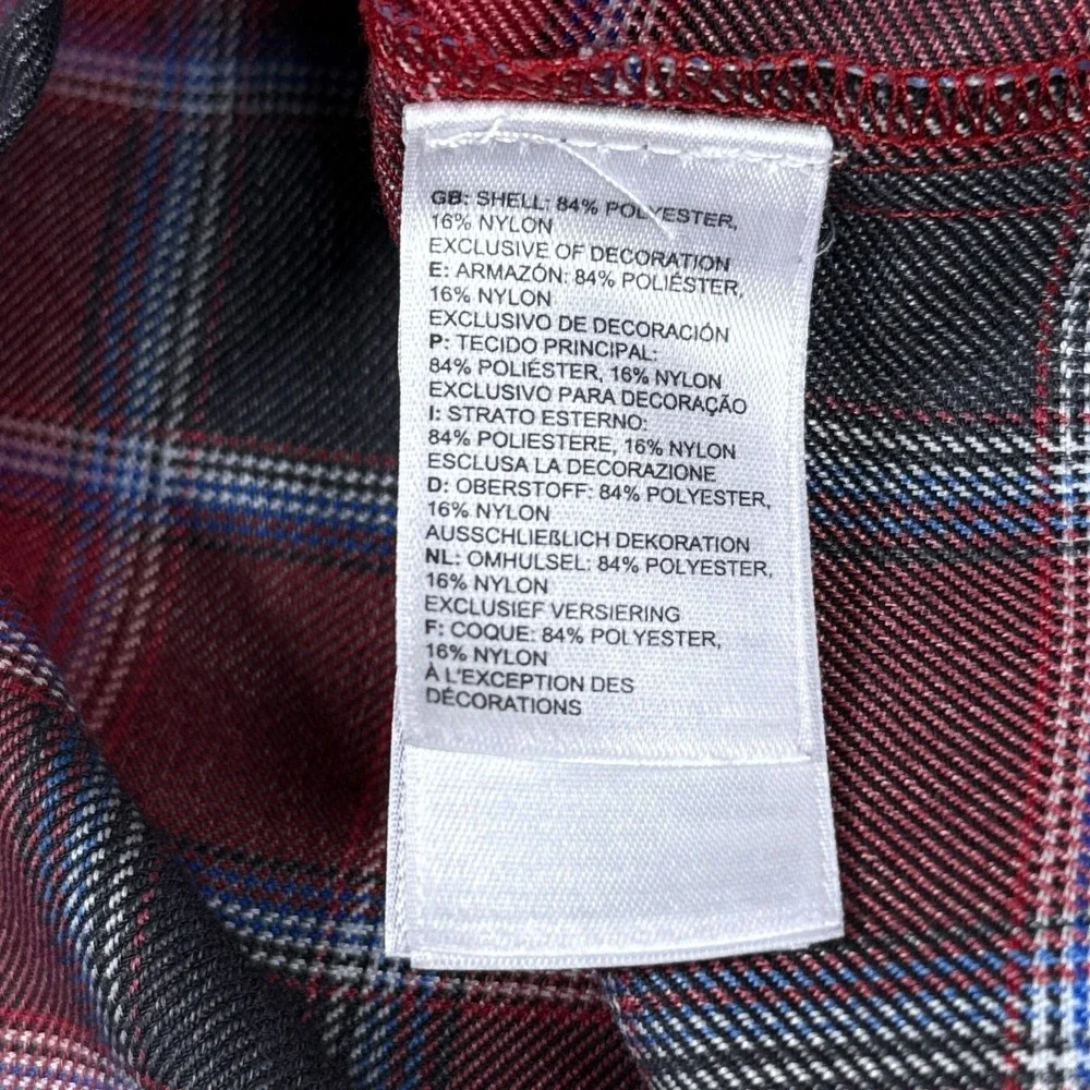 The North Face Shirt Mens Large‎ Red Black Plaid Button Up Long Sleeve